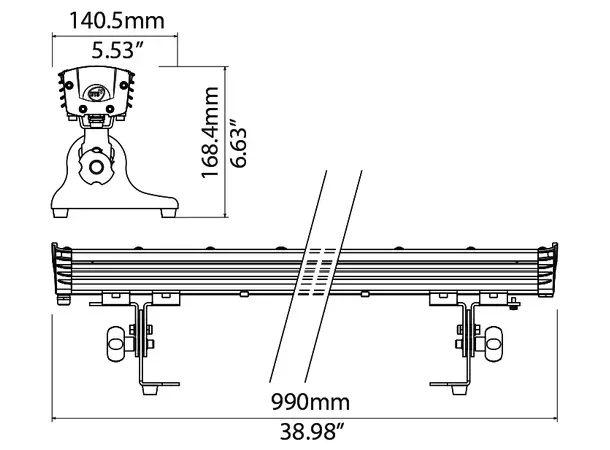 DTS FOS 100 Sølv RGBW LED bar Medium flood 