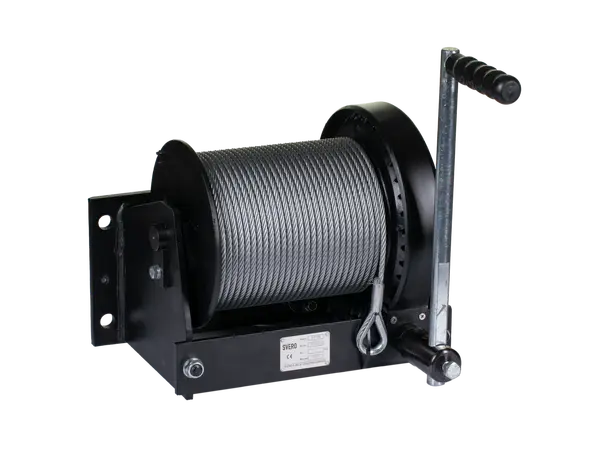 SVERO Håndvinsj 300 kg - ( 8mm Wire) Safe automatic load pressure brake 