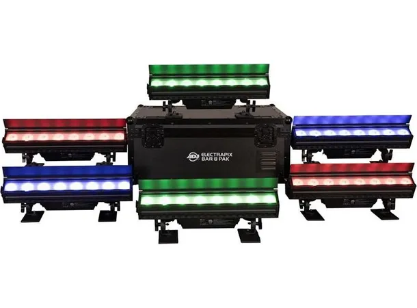 ADJ ELECTRAPIX BAR 8 PAK Black 8px,20W Hex LED (RGBAL+UV) 17° Beam 
