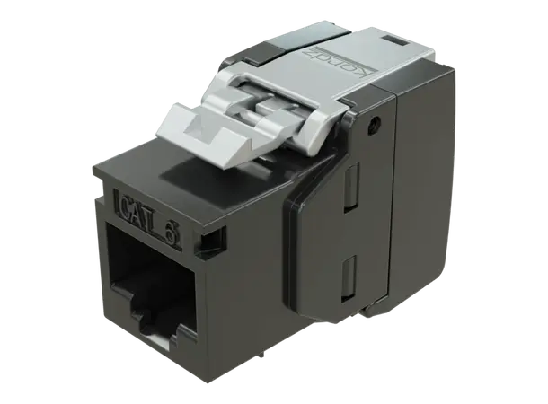 Kordz PRO Cat6 Unshielded Keystone RJ45 Socket, toolless, 6pcs, Black 