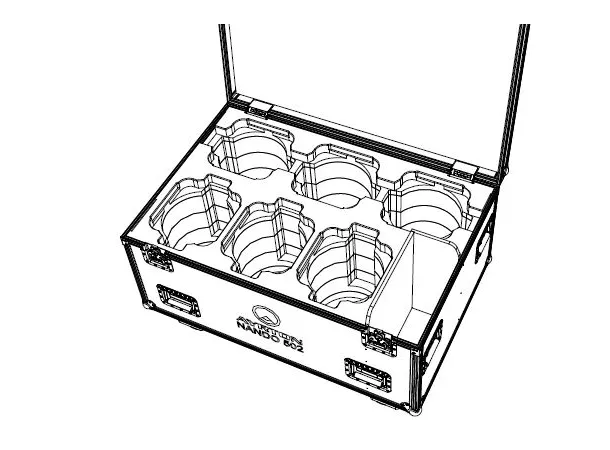 Ayrton Nando 502 (6) Flightcase w/Foam Wheels, 8 handles,4 plates, 120x80, Logo 