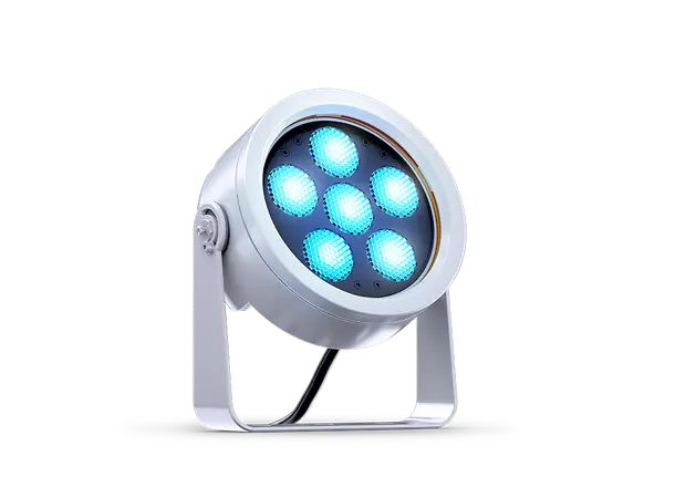 DTS DOCTUS 6 Sølv IP65 RGBW LED spot narrow 