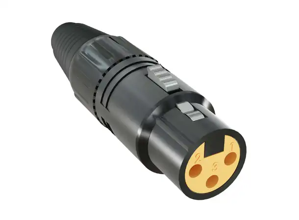 Kordz ONE XLR Connectors Female 3-Pin XLR, black, gold-plated, 10pcs 