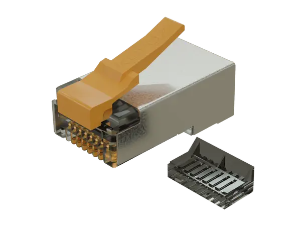 Kordz PRS-SCRJ Cat6A Shielded RJ45 Crimp Connector, 28AWG, clear, 100 pcs 