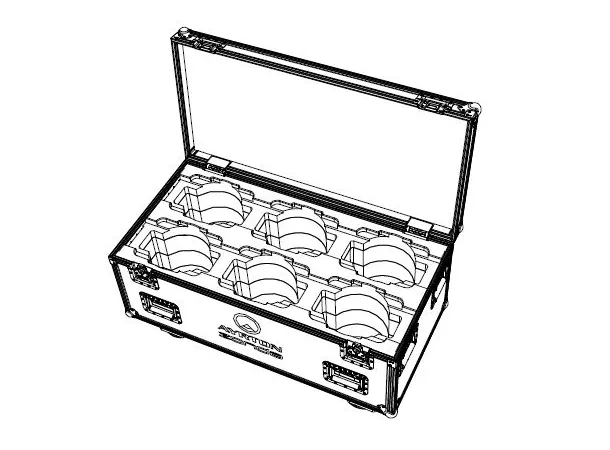 Ayrton Zonda 3 (6) Flightcase with Foam Wheels, 8 handles, 4 plates, 120x60,Logo 