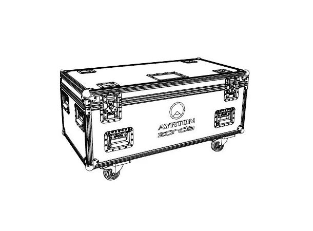 Ayrton Zonda 3 (6) Flightcase with Foam Wheels, 8 handles, 4 plates, 120x60,Logo 