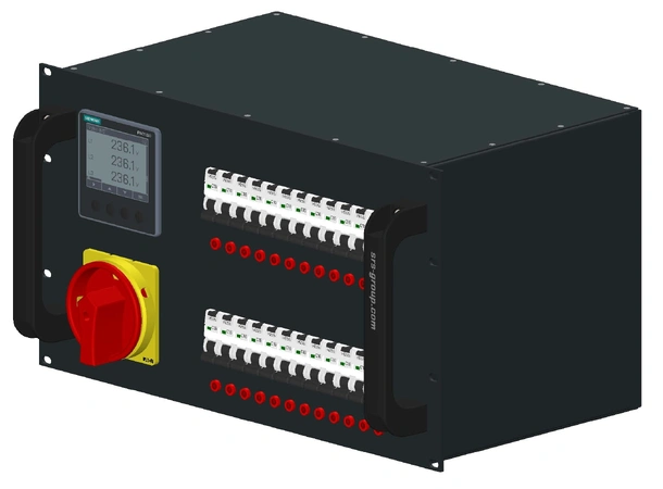 SRS PDU634XRDY 24x16A out, 3x63A in 63A Hybrid Harting In - UTEN kabler 