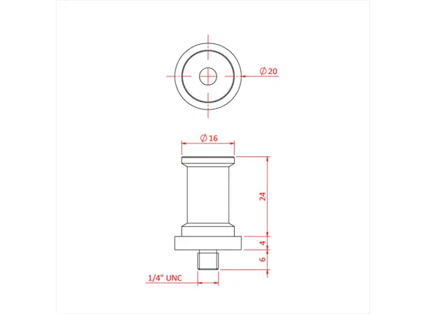Doughty G1178 SNAP-IN 1/4" UNC CAMERA SPIGOT 
