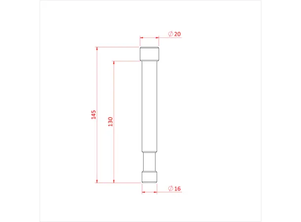 Doughty G1260 PIN WITH COLLAR 150mm X 16mm diameter 