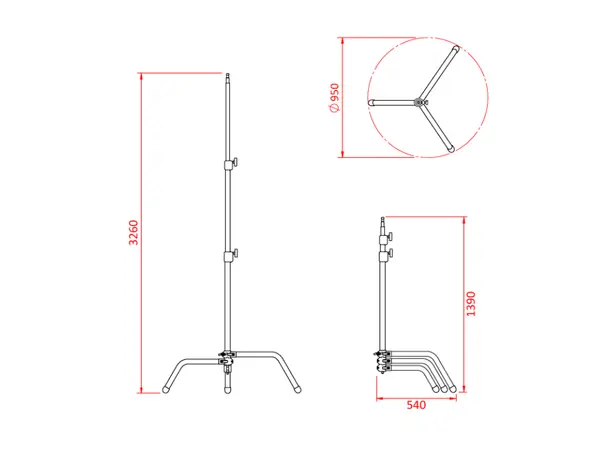 Doughty G200701 'C' STAND 40" SHADOW RANGE 