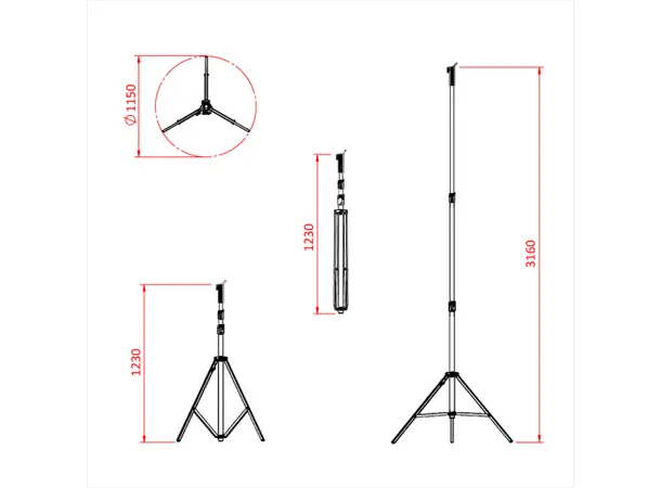 Doughty G203601 CINE HI-COMBO STAND Shadow Range 