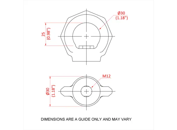 Doughty T42307 EYE NUT M12 (750Kg) (TESTED) (PINK) 