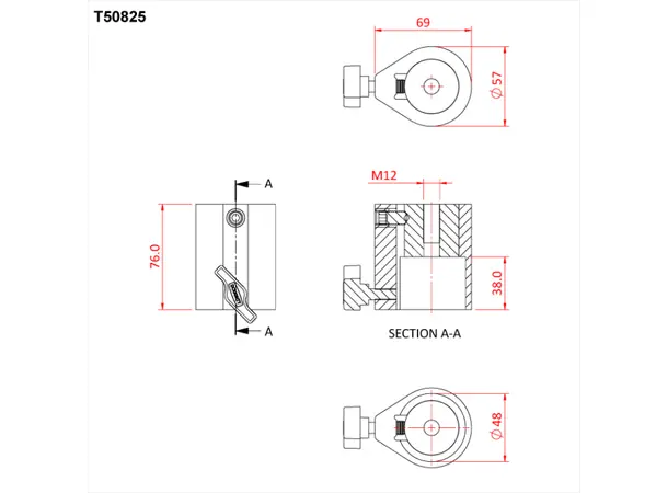 Doughty T50820 48MM RECEIVER M10 FIXING 