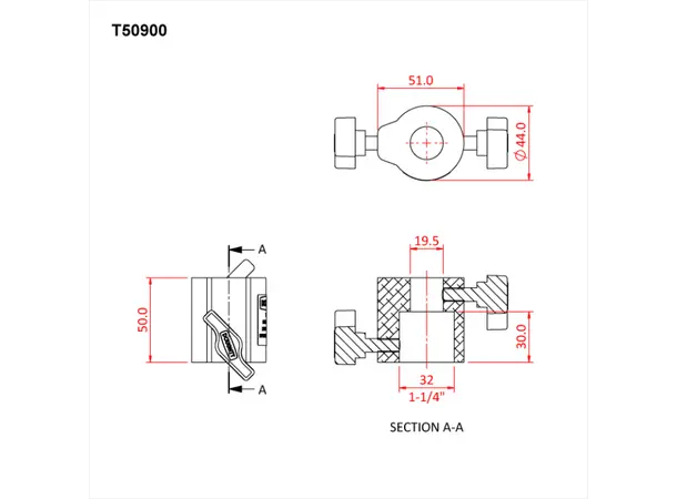 Doughty T50901 MOUNTING FOR 19mm STANDARD SPIGOT (CLUB 14/22) 1½" 