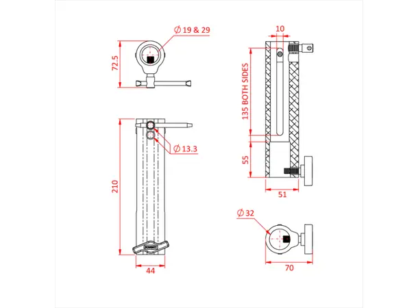 Doughty T52800 COMBI ACCESSORY TOP (19mm & 29mm) 