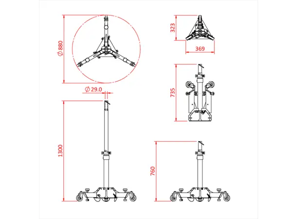 Doughty T54402 PROFESSIONAL FOLLOWSPOT STAND 
