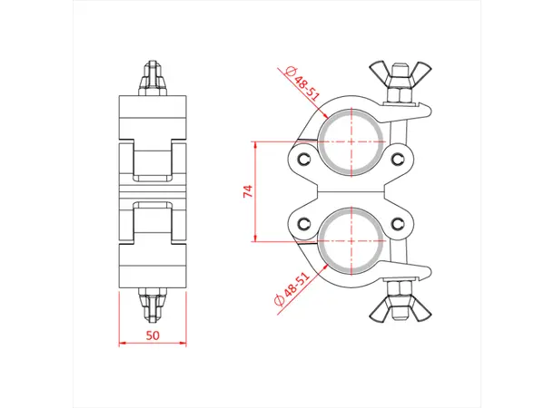 Doughty T58606 DOUGHTY USA SWIVEL COUPLER (Black) 