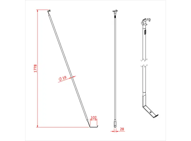 Doughty T60600 FIXED STAGE BRACE 2.0 metre 