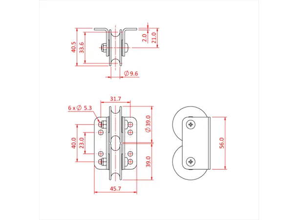 Doughty T63778 DOUBLE GUIDE PULLEY 