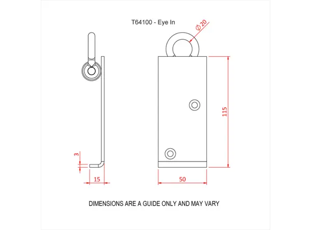 Doughty T64100 SHORT HANGING IRON (Eye in) 