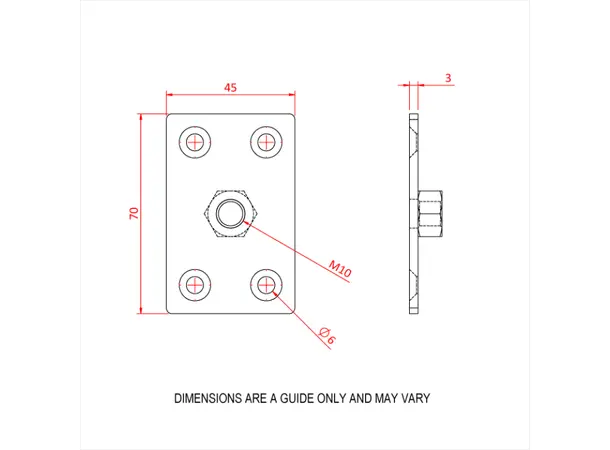 Doughty T64800 BOSS PLATE M10 