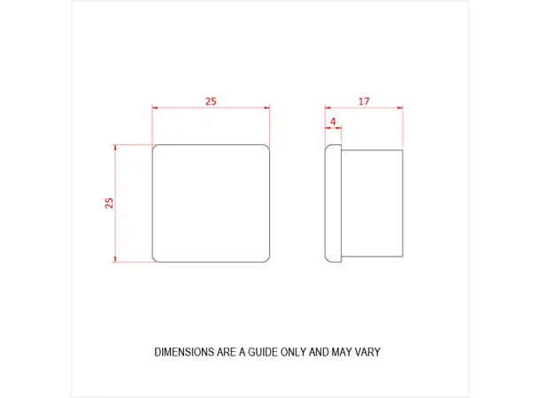 Doughty T77705 25MM X 25MM EASYDECK HANDRAIL STOP ENDS 