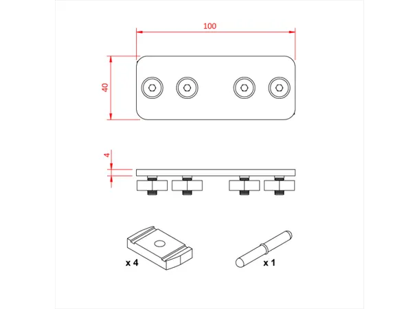 Doughty T81100 DOUGHTY RAIL - JOINT KIT (includes Joint Pin) 