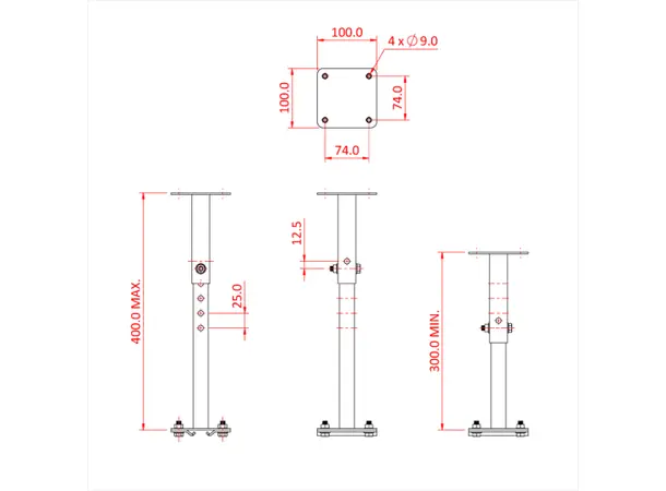 Doughty T84160 STUDIO RAIL EXTENSION BRACKET - ADJUSTABLE supplied with rail 