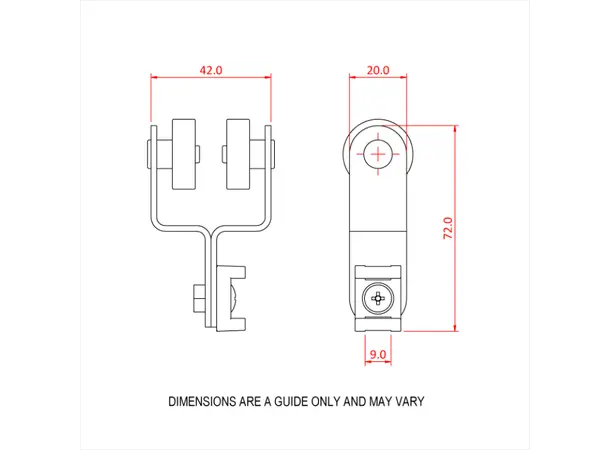 Doughty T84220 CABLE CARRIAGE X 5 (steel frame with bearings) 