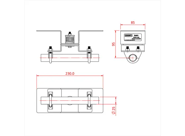 Doughty T84501 SWIVEL ARM - CEILING MOUNTED 