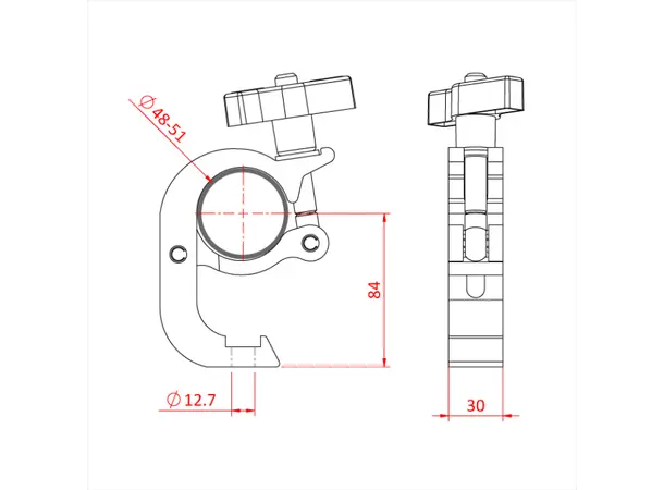 Doughty TRIGGER CLAMP, Black STAINLESS STEEL 