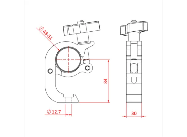 Doughty TRIGGER CLAMP, Black STAINLESS STEEL 