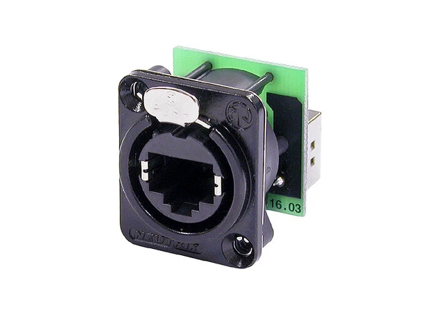 Neutrik EtherCON RJ45 CAT5e ch D Feedthrough, BLACK 