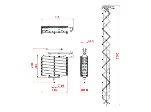 Doughty G1511 LIGHTWEIGHT PANTOGRAPH 3 SPRING X 3.0M 
