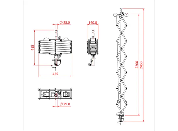 Doughty G1660 PANTOGRAPH 2 SPRING X 2.20M (12Kg SWL) 