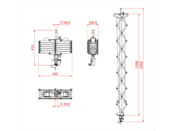 Doughty G1660 PANTOGRAPH 2 SPRING X 2.20M (12Kg SWL) 