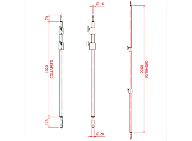 Doughty G202001 20" DOUBLE RISER POLE SET Shadow Range 