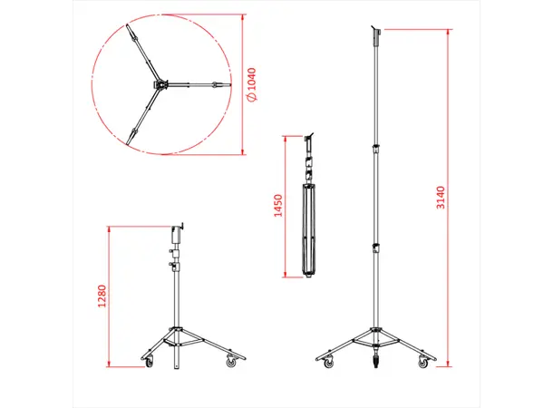 Doughty G207101 BABY HI-ROLLER STAND Shadow Range 