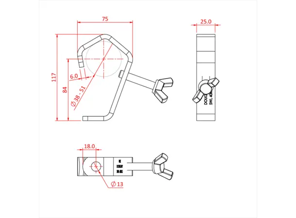 Doughty T21100 HOOK CLAMP UNIVERSAL 20-50mm 