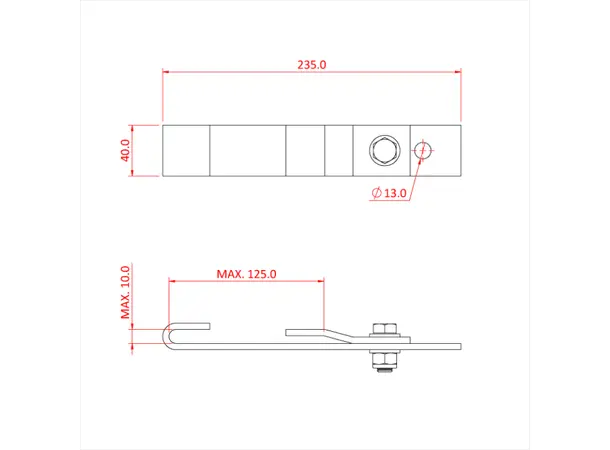 Doughty T29810 PRESSED GIRDER BRACKET (125mm Max.) 