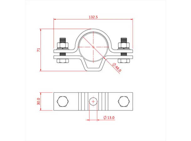 Doughty T30400 UNIVERSAL CLAMP (48mm For M12) 