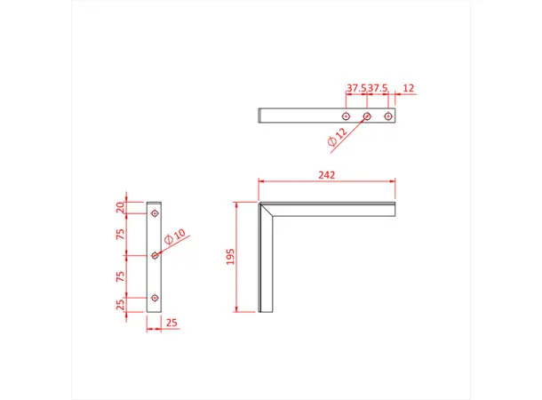 Doughty T34100 FACE FIXING BRACKET 