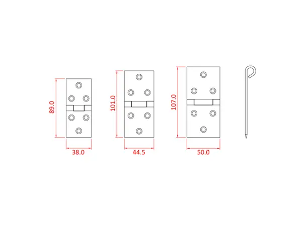 Doughty T61800 HINGE 1.75" (loose pin type) 