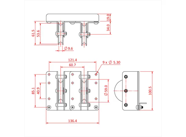 Doughty T63776 TWIN HEAD PULLEY 
