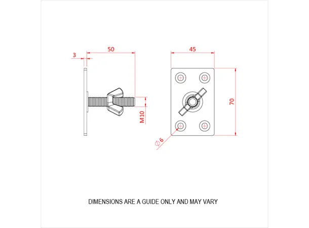 Doughty T64600 STUD PLATE M10 