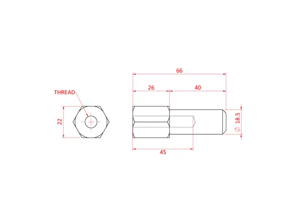 Doughty T73401 STANDARD SPIGOT M10 (steel) 