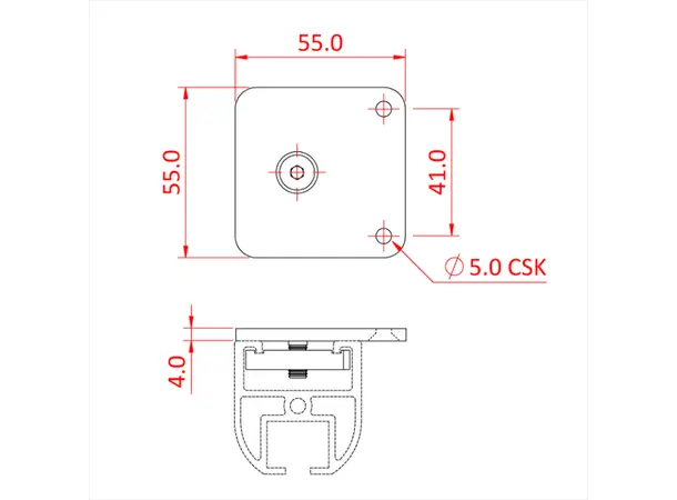 Doughty T81120 DOUGHTY RAIL - CORNER CEILING BRACKET 