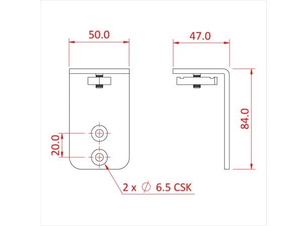 Doughty T81170 DOUGHTY RAIL - WALL BRACKET 