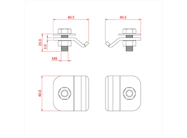 Doughty T84086 STUDIO RAIL 40MM RAIL CLAMPS X 2 