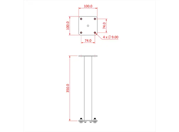 Doughty T84150 STUDIO RAIL EXTENSION BRACKET - 650MM 